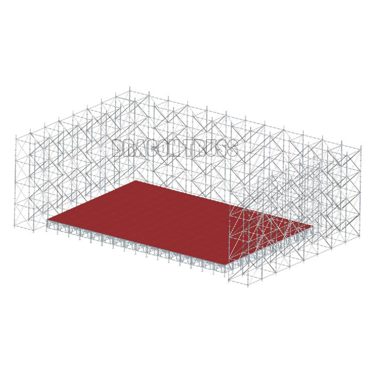 Layer scaffolding and quickly layer truss system made of steel truss for line array