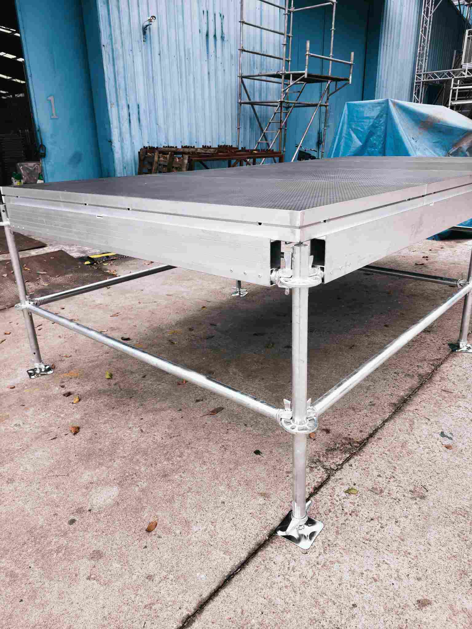 Factory Trial Assembly and Shipment of Layher Compatible Aluminum Ringlock Stage Platform for South America